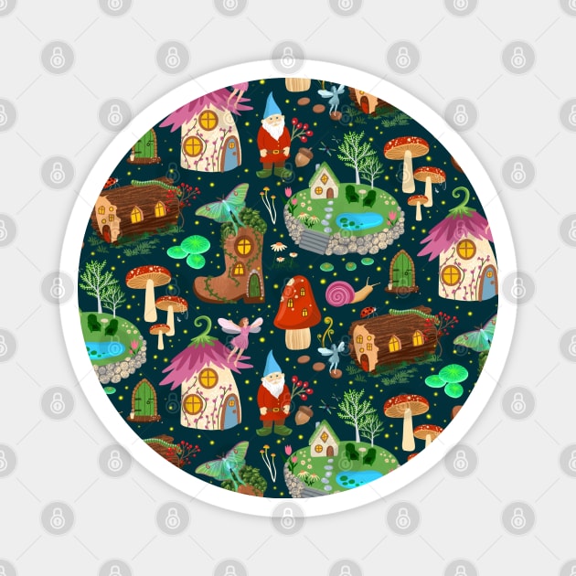 Garden Gnome Pattern Magnet by Salty Siren Studios